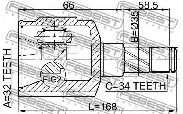 Шарнир приводного вала FEBEST 1011-EVMTLH - изображение 1