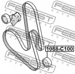 Паразитный / ведущий ролик поликлинового ременя FEBEST 1088-C100 - изображение 1
