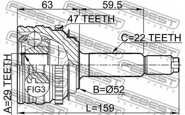 Шарнир приводного вала FEBEST 1110-006A47 - изображение 1