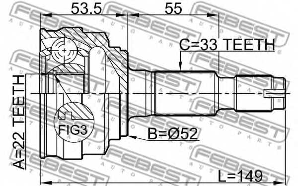 Шарнир приводного вала FEBEST 1110-011 - изображение 1