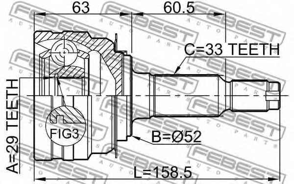 Шарнир приводного вала FEBEST 1110-J150 - изображение 1