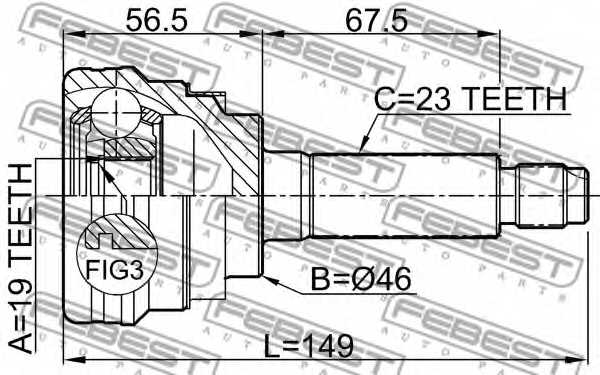 Шарнир приводного вала FEBEST 1110-M100 - изображение 1
