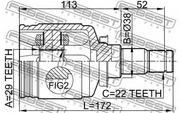 Шарнир приводного вала FEBEST 1111-J200 - изображение 1