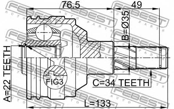 Шарнир приводного вала FEBEST 1111-NEX - изображение 1