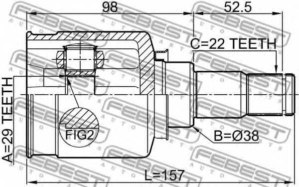 Шарнир приводного вала FEBEST 1111-T250 - изображение 1