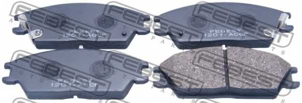 Колодки тормозные дисковые передний для HYUNDAI ACCENT(LC,MC,X-3), ELANTRA(XD), GETZ(TB), PONY / EXCEL(X-2), PONY(X-2), S(SLC) Колодки тормозные дисковые передний для HYUNDAI ACCENT(LC,MC,X-3), ELANTRA(XD), GETZ(TB), PONY / EXCEL(X-2), PONY(X-2), S(SLC), STELLAR(F31#,SF2#) <b>FEBEST 1201-ACCF</b> - изображение