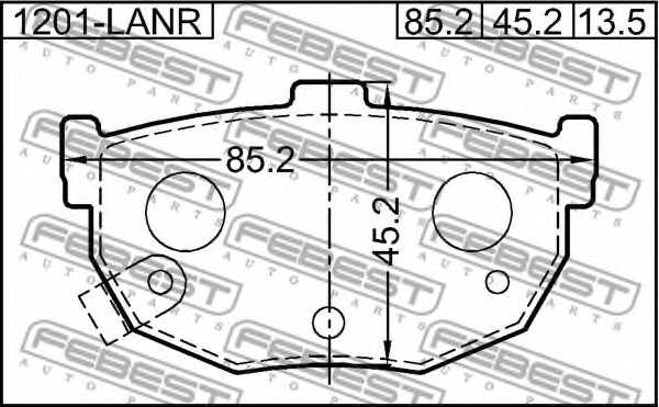 Колодки тормозные дисковые задний для HYUNDAI COUPE(GK,RD), ELANTRA(HD,XD), LANTRA(J-1,J-2) / KIA CERATO(LD) <b>FEBEST 1201-LANR</b> - изображение 1