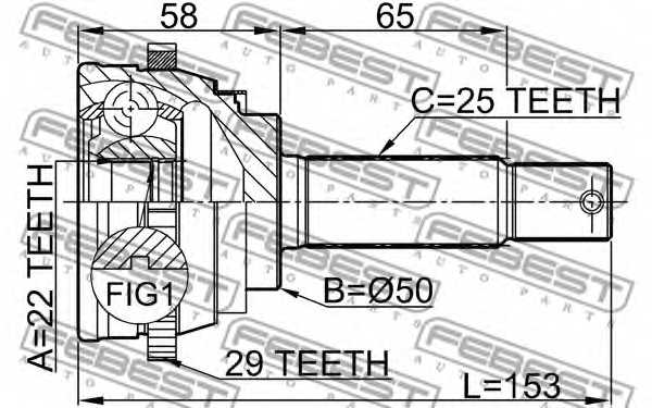 Шарнир приводного вала FEBEST 1210-001A29 - изображение 1