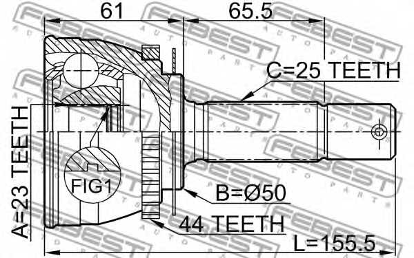 Шарнир приводного вала FEBEST 1210-002A44 - изображение 1