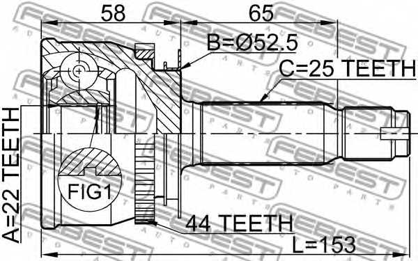 Шарнир приводного вала FEBEST 1210-012A44 - изображение 1