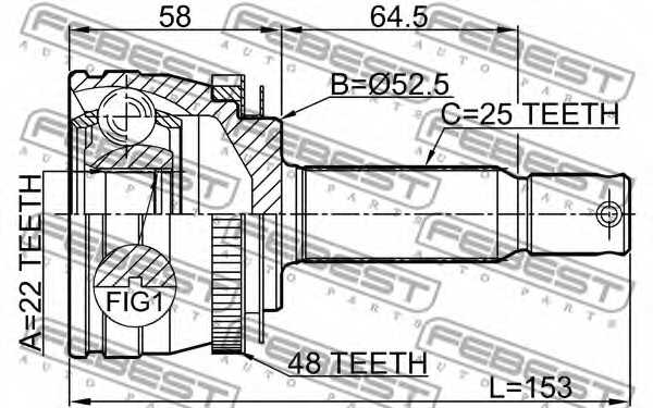 Шарнир приводного вала FEBEST 1210-MCA48 - изображение 1