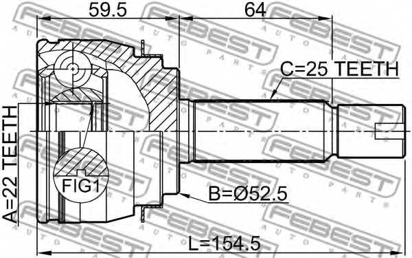 Шарнир приводного вала FEBEST 1210-SOL2WD - изображение 1