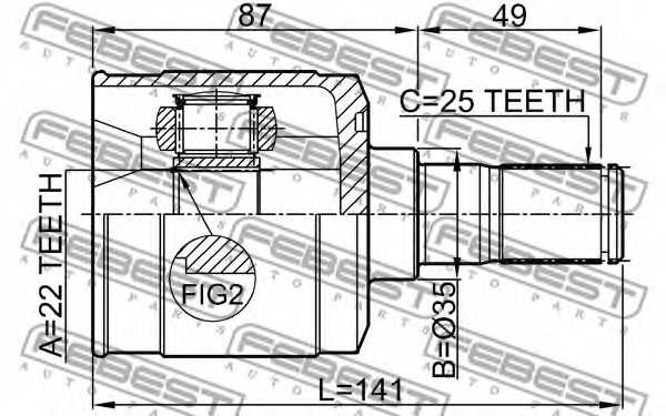 Шарнир приводного вала FEBEST 1211-ACCMT - изображение 1