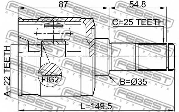 Шарнир приводного вала FEBEST 1211-CM10R - изображение 1
