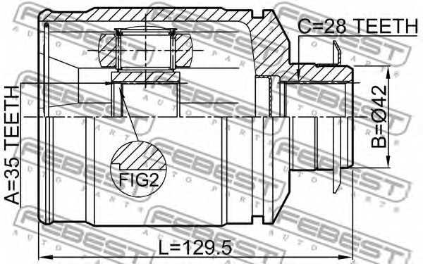 Шарнир приводного вала FEBEST 1211-CMRH - изображение 1