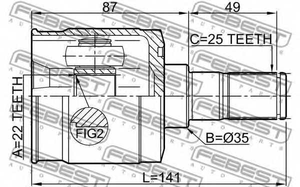 Шарнир приводного вала FEBEST 1211-GETMT - изображение 1