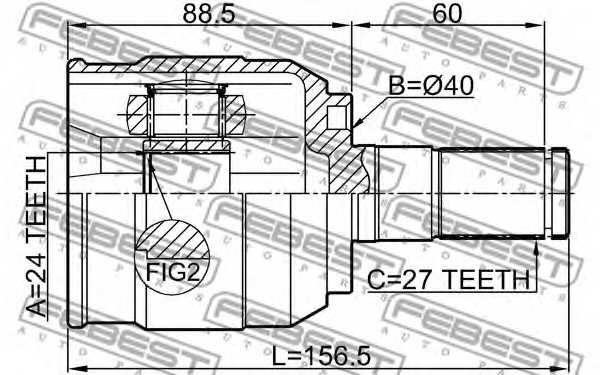 Шарнир приводного вала FEBEST 1211-IX352WDRH - изображение 1