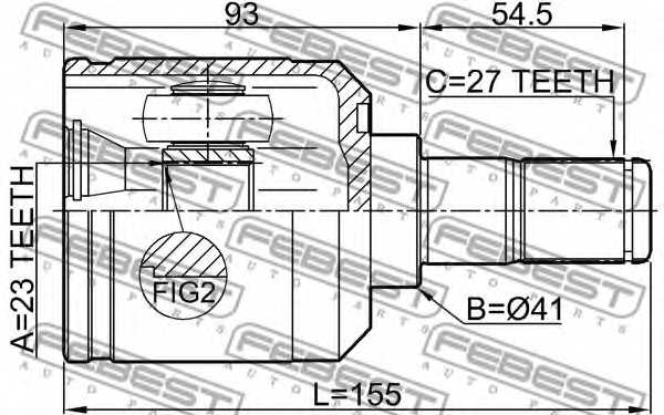 Шарнир приводного вала FEBEST 1211-SANFE4WD - изображение 1