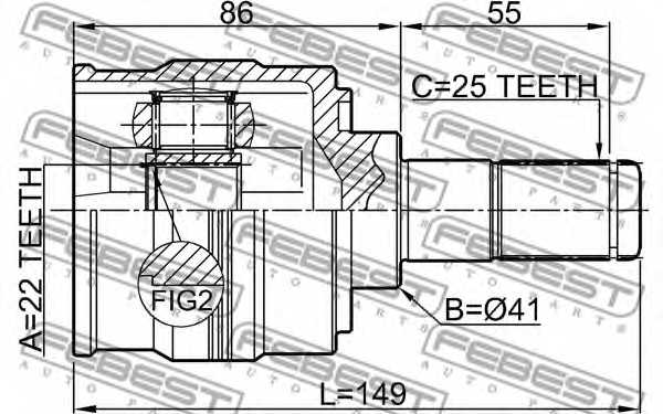 Шарнир приводного вала FEBEST 1211-SOL2WD - изображение 1