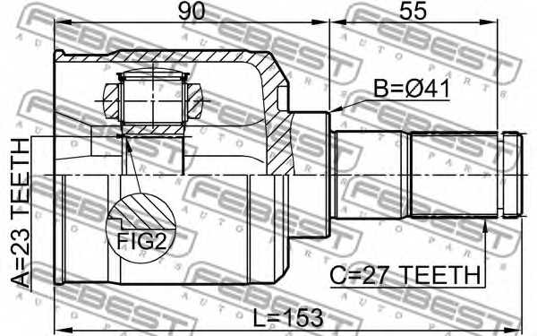 Шарнир приводного вала FEBEST 1211-TUC20AT - изображение 1
