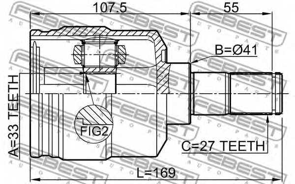 Шарнир приводного вала FEBEST 1211-TUC27LH - изображение 1