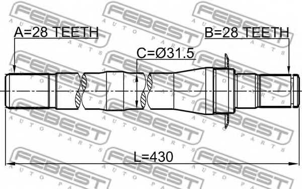 Приводной вал FEBEST 1212-CM10AT4WD - изображение 1