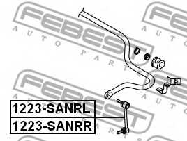 Тяга / стойка стабилизатора FEBEST 1223-SANRL - изображение 1
