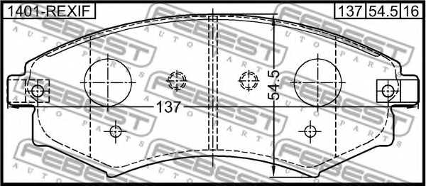 Колодки тормозные дисковые передний <b>FEBEST 1401-REXIF</b> - изображение