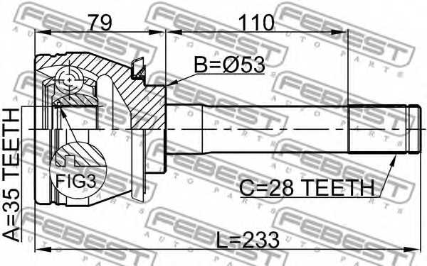 Шарнир приводного вала FEBEST 1410-MUS - изображение 1