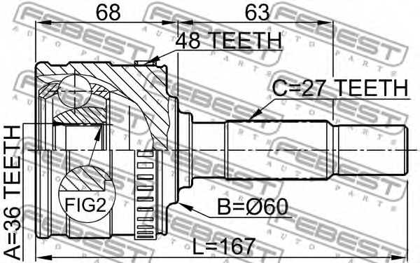 Шарнир приводного вала FEBEST 1610-802A48 - изображение 1