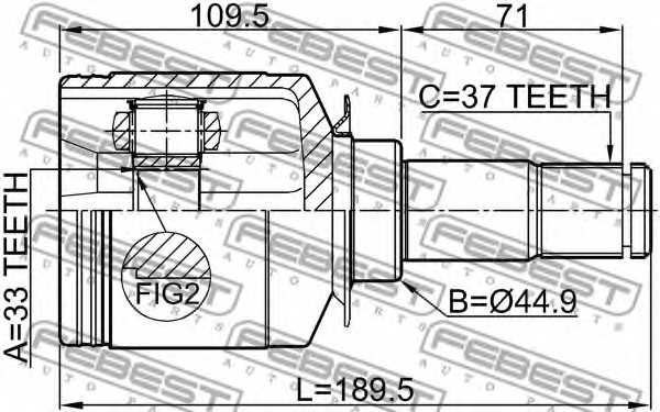 Шарнир приводного вала FEBEST 1611-164LH - изображение 1