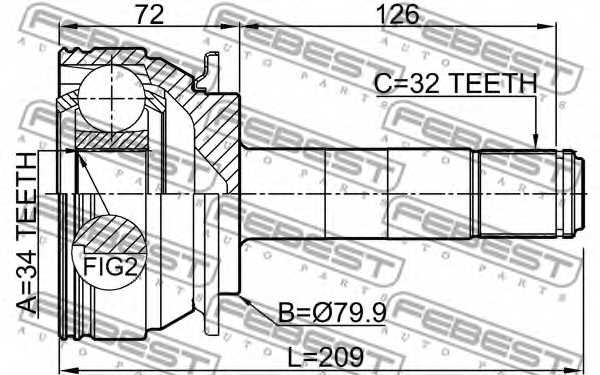Шарнир приводного вала FEBEST 1611-164R - изображение 1