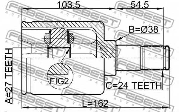 Шарнир приводного вала FEBEST 1611-203RH - изображение 1