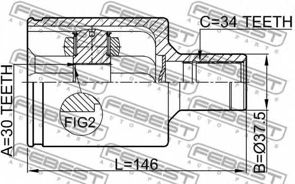Шарнир приводного вала FEBEST 1611-210LH - изображение 1