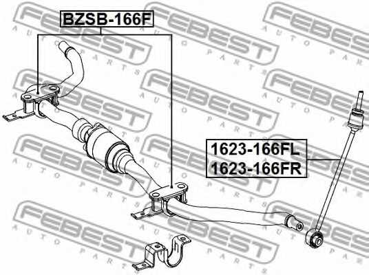 Тяга / стойка стабилизатора FEBEST 1623-166FL - изображение 1