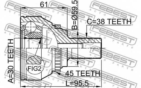 Шарнир приводного вала FEBEST 1710-009A45 - изображение 1