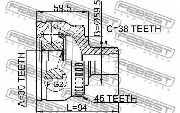 Шрус <b>FEBEST 1710-099A45</b> - изображение 1