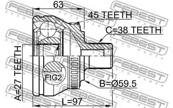 Шарнир приводного вала FEBEST 1710-A4B6A45 - изображение 1