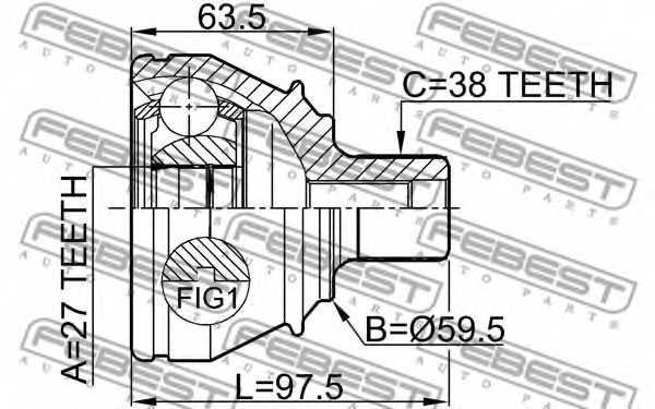Шарнир приводного вала FEBEST 1710-A8 - изображение 1