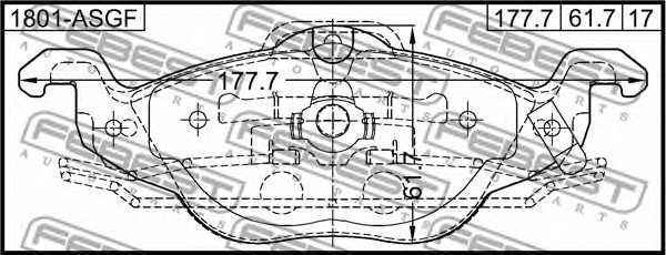 Колодки тормозные дисковые передний <b>FEBEST 1801-ASGF</b> - изображение 1
