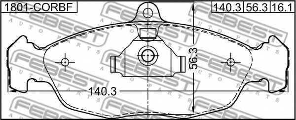 Колодки тормозные дисковые передний <b>FEBEST 1801-CORBF</b> - изображение 1