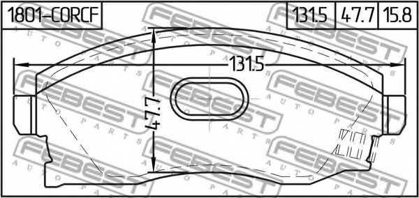 Колодки тормозные дисковые передний <b>FEBEST 1801-CORCF</b> - изображение 1