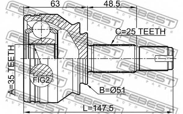 Шарнир приводного вала FEBEST 1810-Z16 - изображение 1