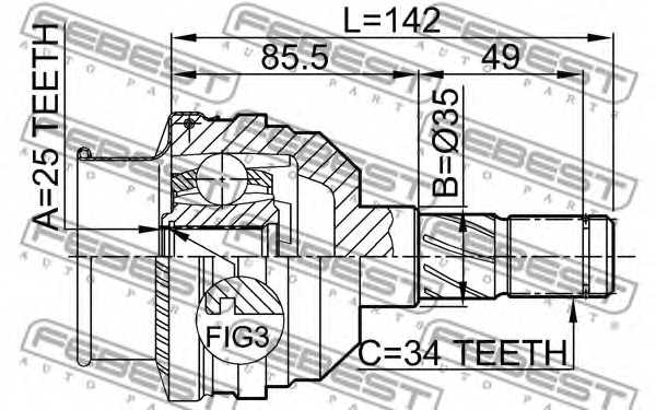 Шарнир приводного вала FEBEST 1811-5003 - изображение 1