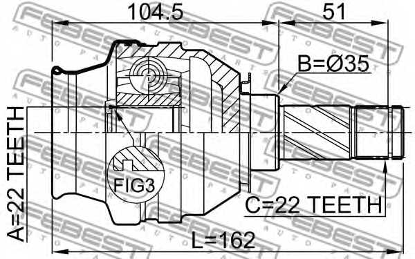 Шарнир приводного вала FEBEST 1811-ZAF - изображение 1