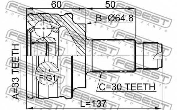 Шарнир приводного вала FEBEST 1910-X3 - изображение 1