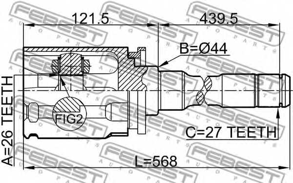 Шарнир приводного вала FEBEST 1911-E70RH - изображение 1