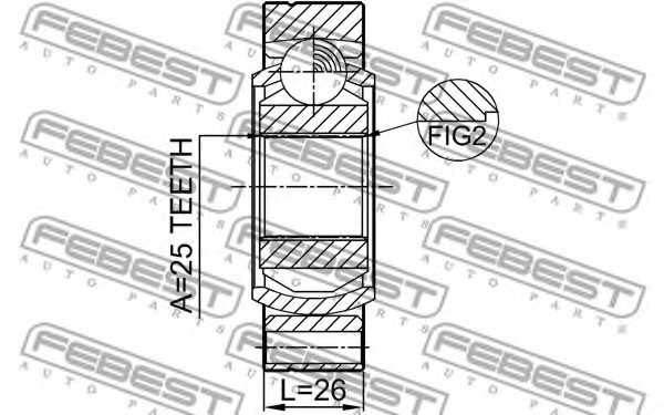 Шарнир приводного вала FEBEST 1911-X5RR - изображение 1