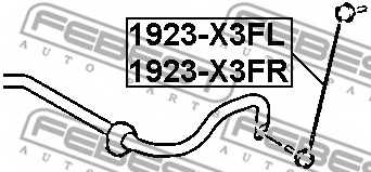 Тяга / стойка стабилизатора FEBEST 1923-X3FR - изображение 1