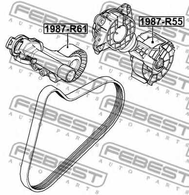 Натяжной ролик поликлинового ременя FEBEST 1987-R61 - изображение 1